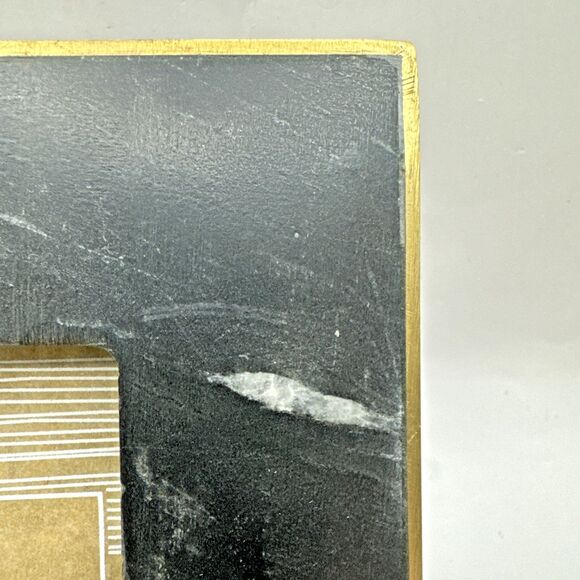 Pier One 1 black and white Grey  Marble and Brass boarder Picture Frames 6x6 3x3 - Picture 2 of 4
